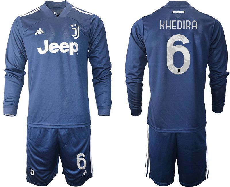 Men 2020-2021 club Juventus away long sleeves #6 blue Soccer Jerseys